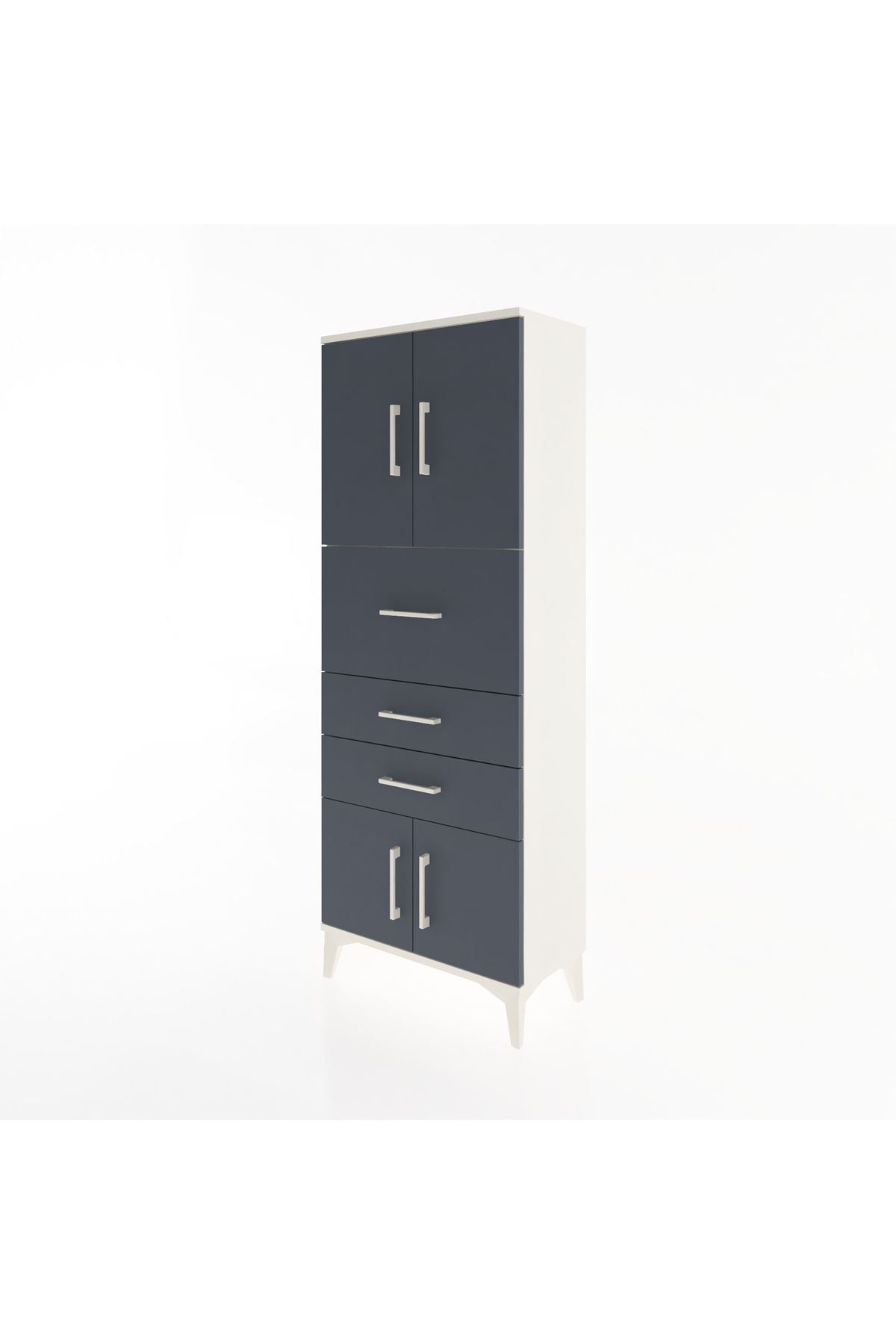 Arges Dolap 2 Raflı 3 Çekmeceli 4 Kapaklı 60x30x163 - S20M055V2A