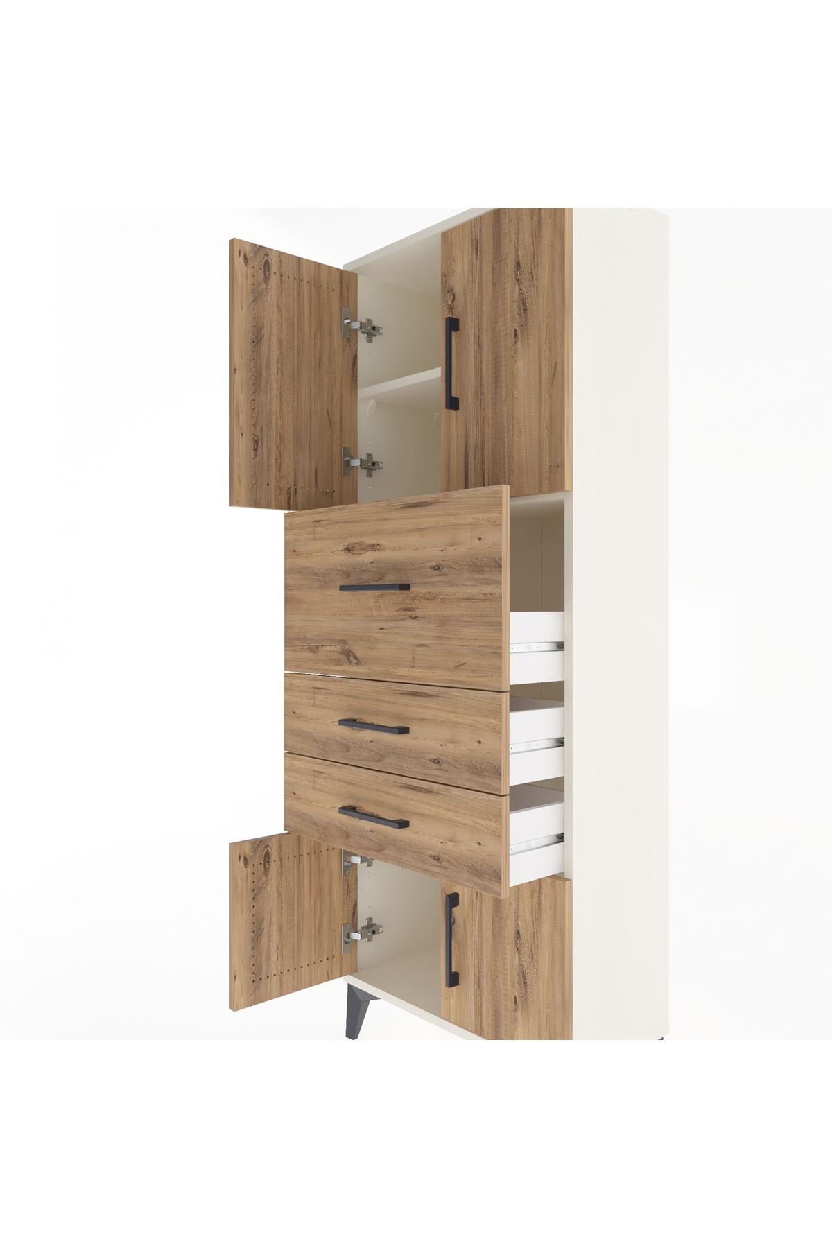 Arges Dolap 2 Raflı 3 Çekmeceli 4 Kapaklı 60x30x163 - S20M055V3A