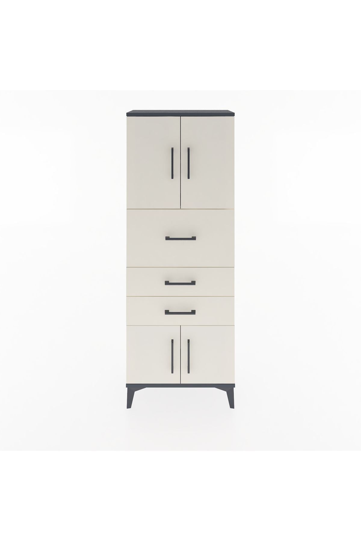 Arges Dolap 2 Raflı 3 Çekmeceli 4 Kapaklı 60x30x163 - S20M055V4A