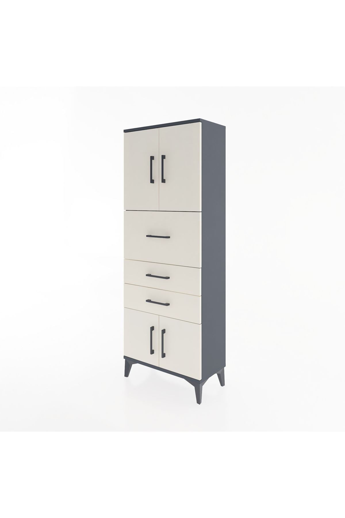 Arges Dolap 2 Raflı 3 Çekmeceli 4 Kapaklı 60x30x163 - S20M055V4A