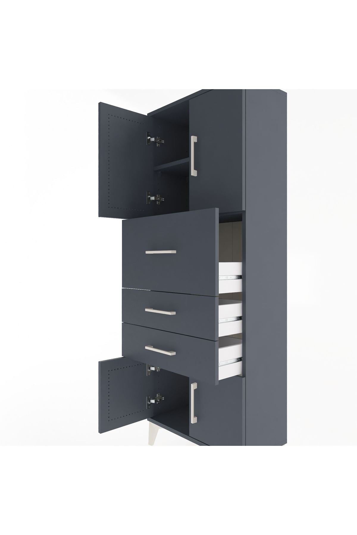 Arges Dolap 2 Raflı 3 Çekmeceli 4 Kapaklı 60x30x163 - S20M055V5A
