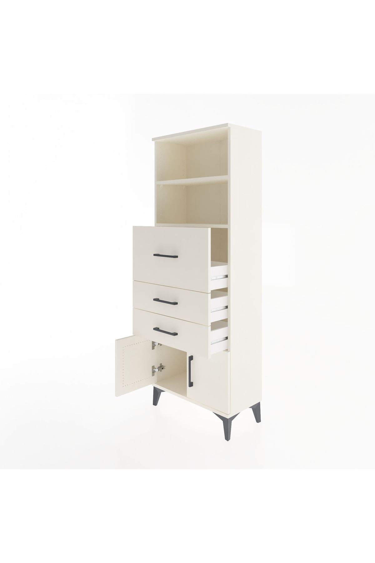 Arges Dolap 2 Raflı 3 Çekmeceli 2 Kapaklı 60x30x163 - S20M056V1A