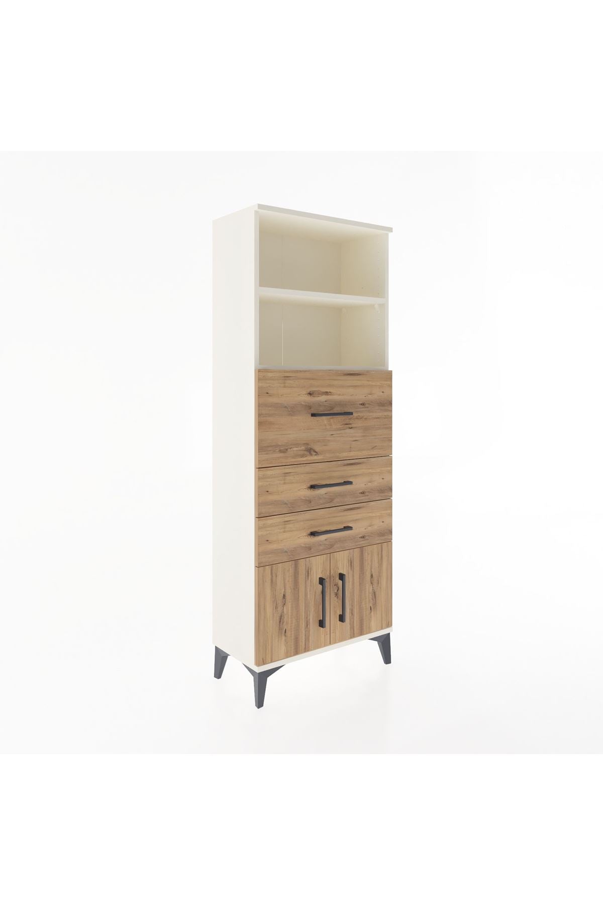 Arges Dolap 2 Raflı 3 Çekmeceli 2 Kapaklı 60x30x163 - S20M056V3A