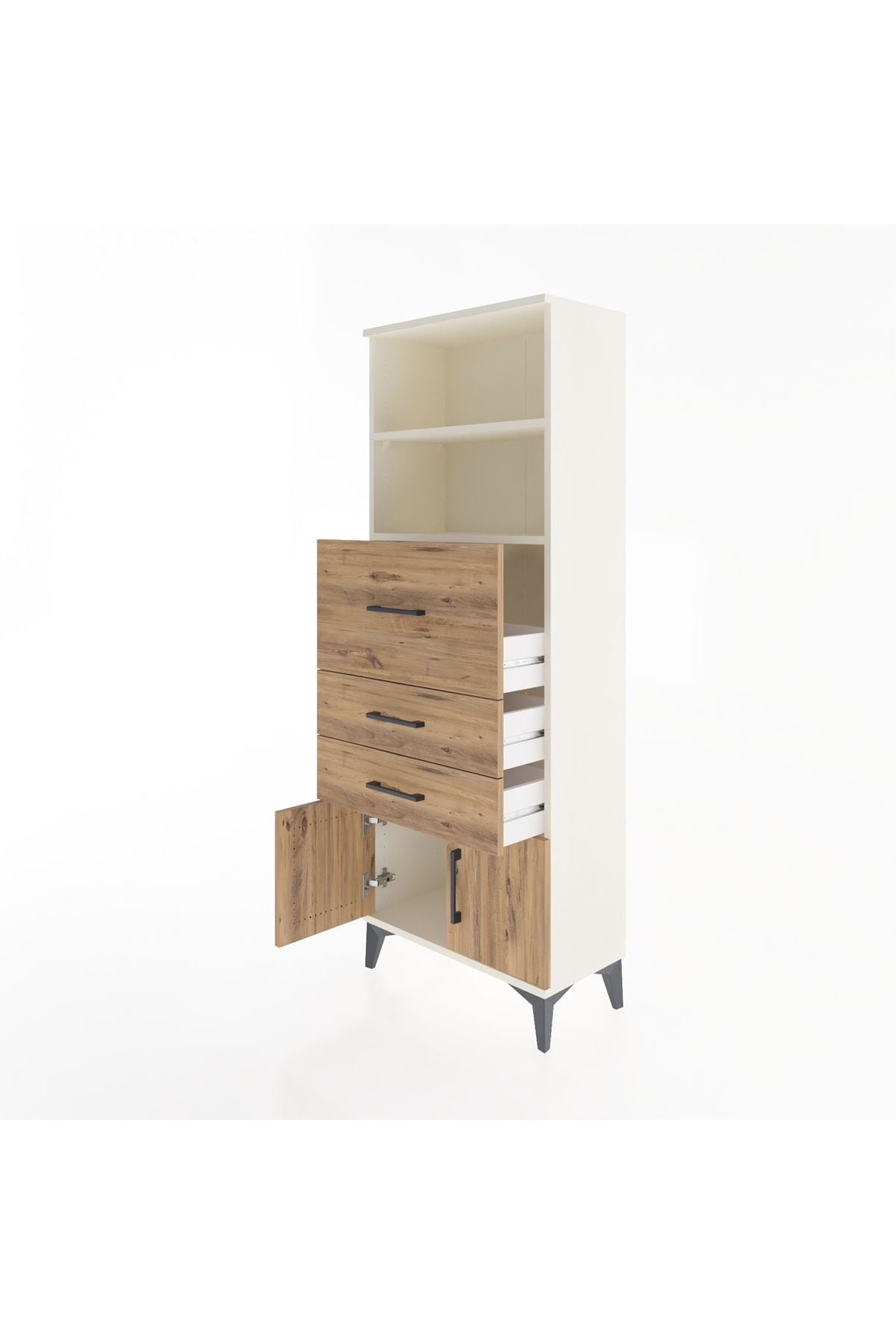 Arges Dolap 2 Raflı 3 Çekmeceli 2 Kapaklı 60x30x163 - S20M056V3A