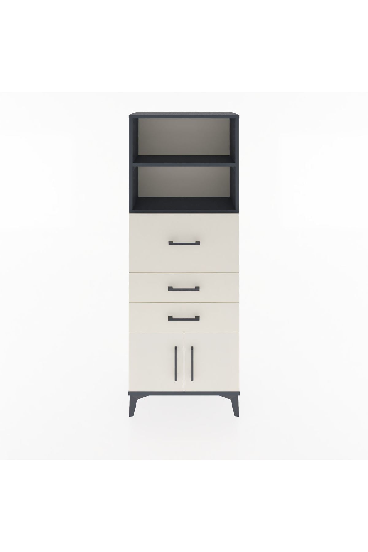 Arges Dolap 2 Raflı 3 Çekmeceli 2 Kapaklı 60x30x163 - S20M056V4A