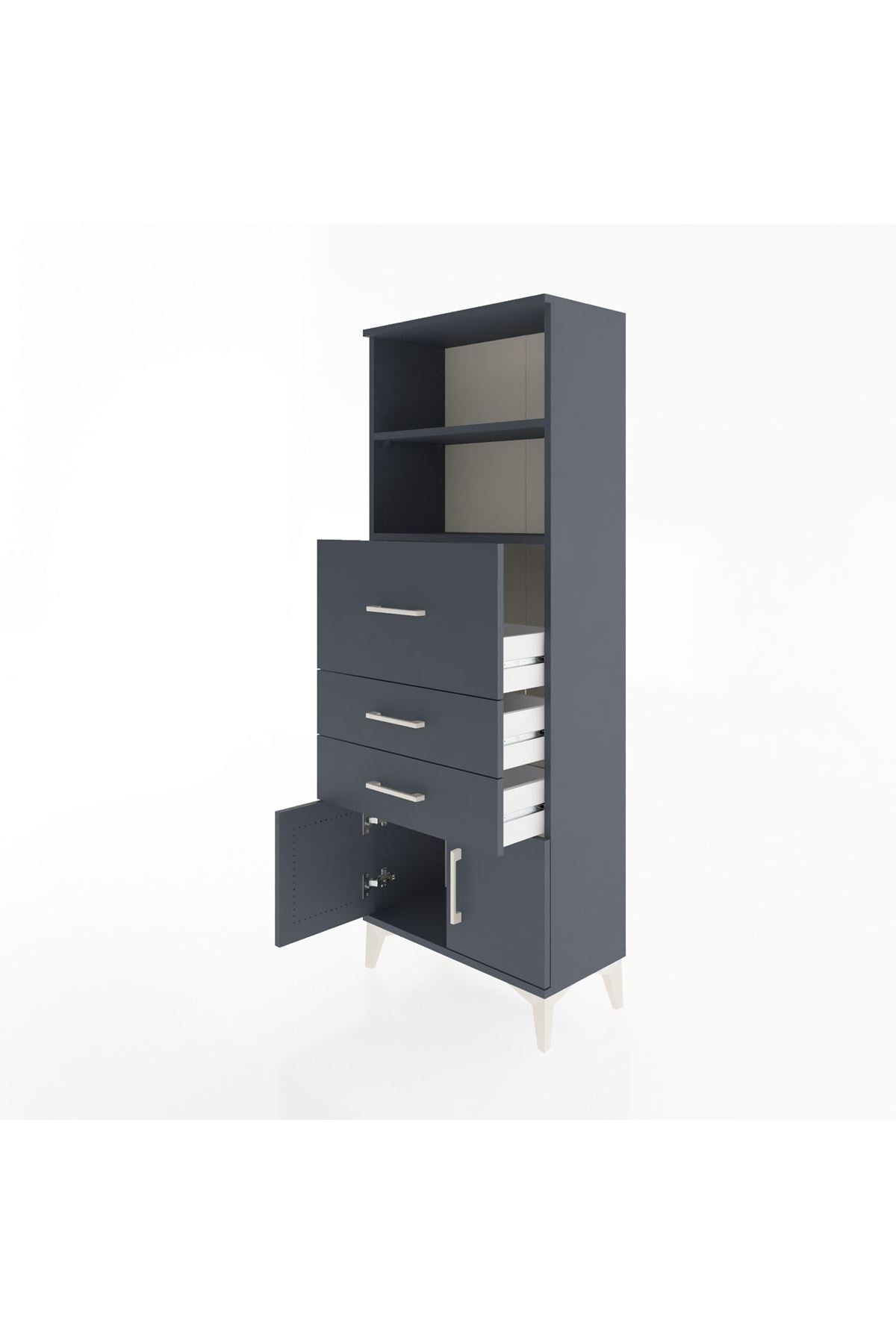 Arges Dolap 2 Raflı 3 Çekmeceli 2 Kapaklı 60x30x163 - S20M056V5A