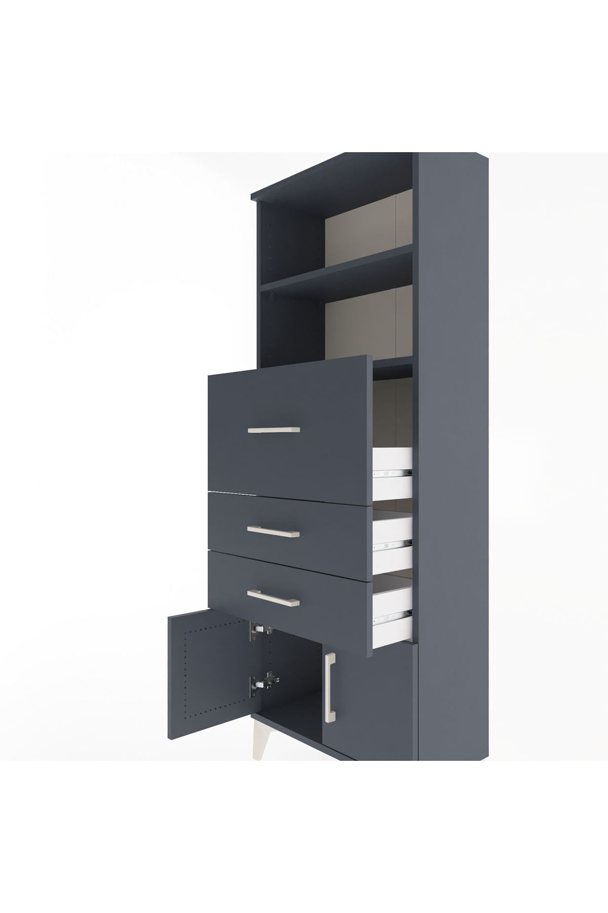 Arges Dolap 2 Raflı 3 Çekmeceli 2 Kapaklı 60x30x163 - S20M056V5A