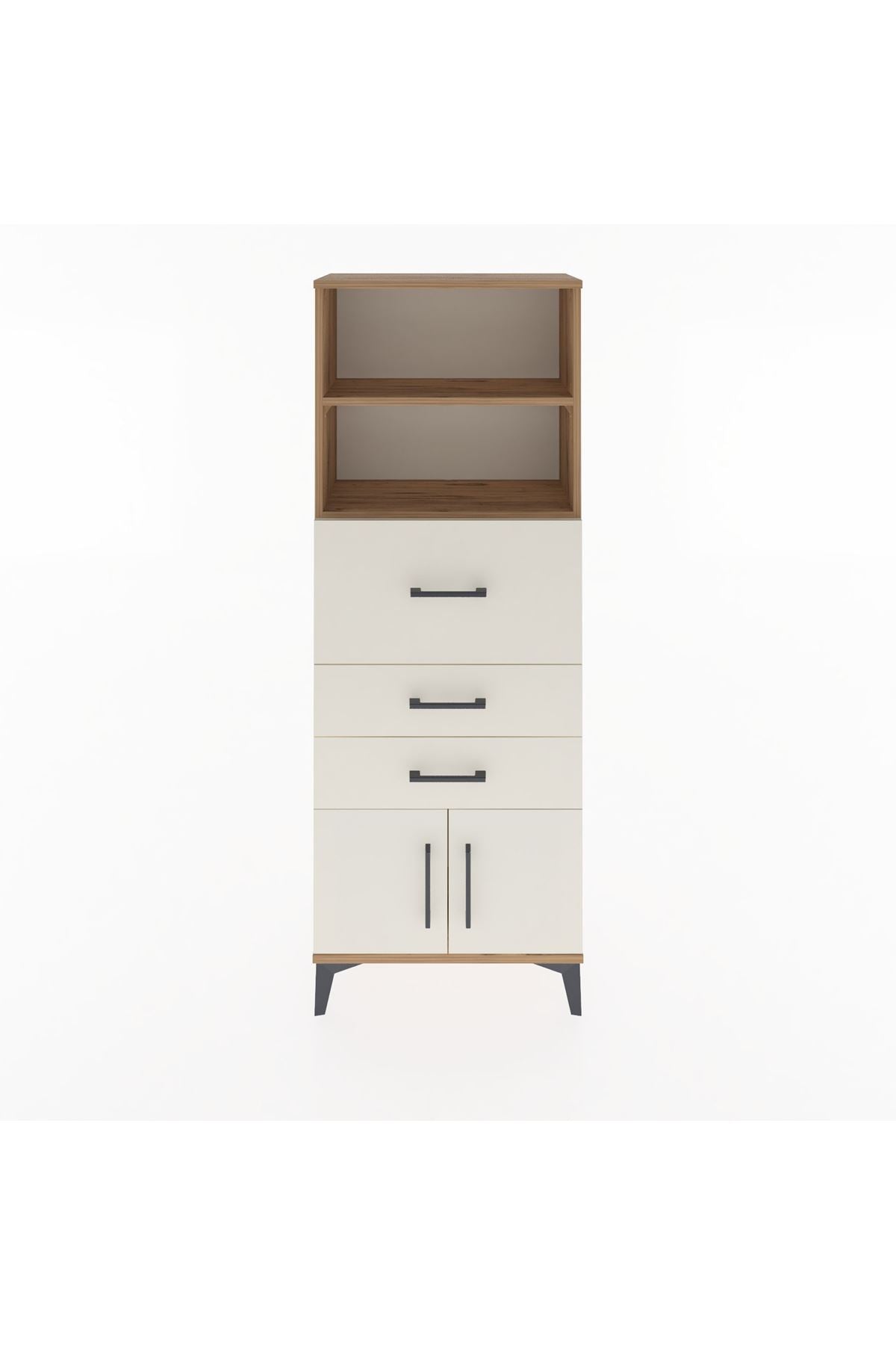 Arges Dolap 2 Raflı 3 Çekmeceli 2 Kapaklı 60x30x163 - S20M056V7A