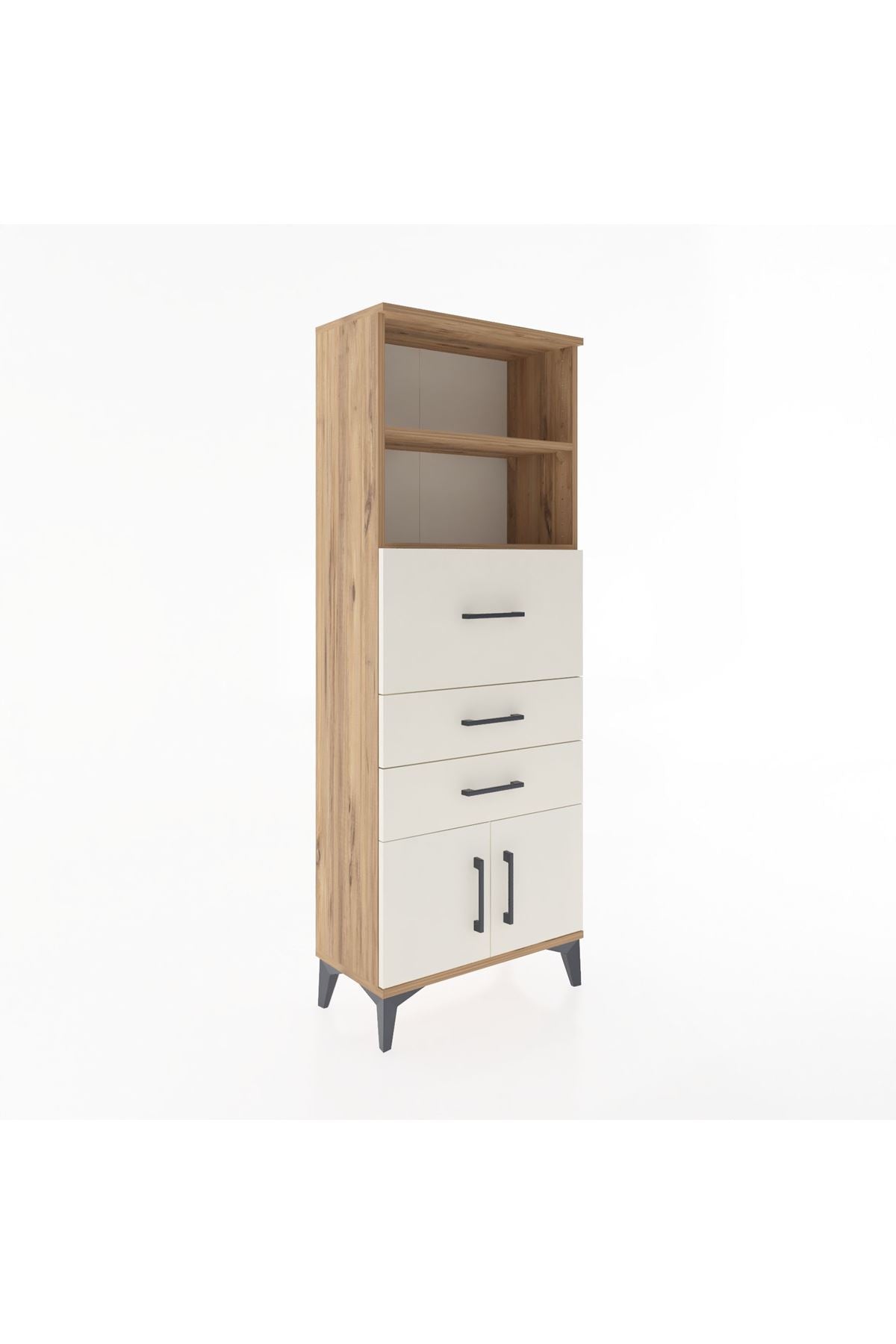 Arges Dolap 2 Raflı 3 Çekmeceli 2 Kapaklı 60x30x163 - S20M056V7A