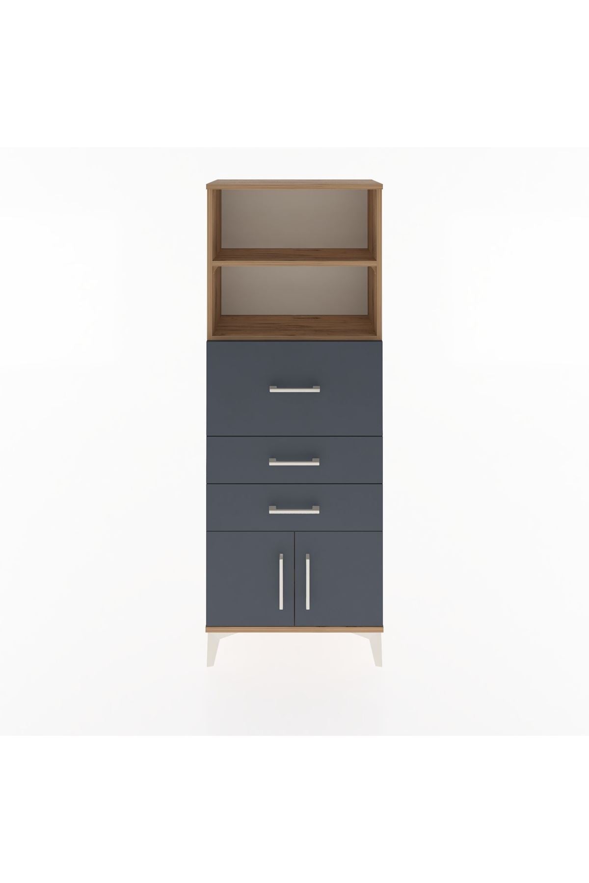 Arges Dolap 2 Raflı 3 Çekmeceli 2 Kapaklı 60x30x163 - S20M056V8A
