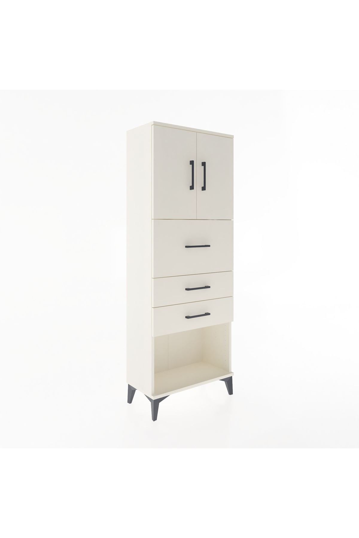 Arges Dolap 2 Raflı 3 Çekmeceli 2 Kapaklı 60x30x163 - S20M057V1A