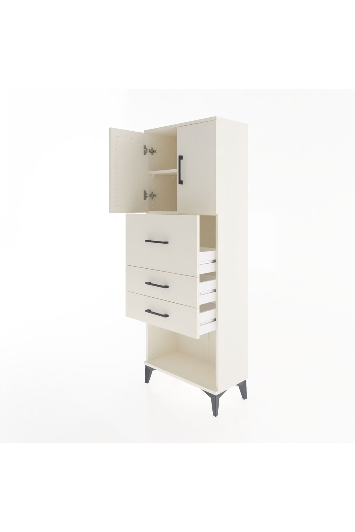 Arges Dolap 2 Raflı 3 Çekmeceli 2 Kapaklı 60x30x163 - S20M057V1A