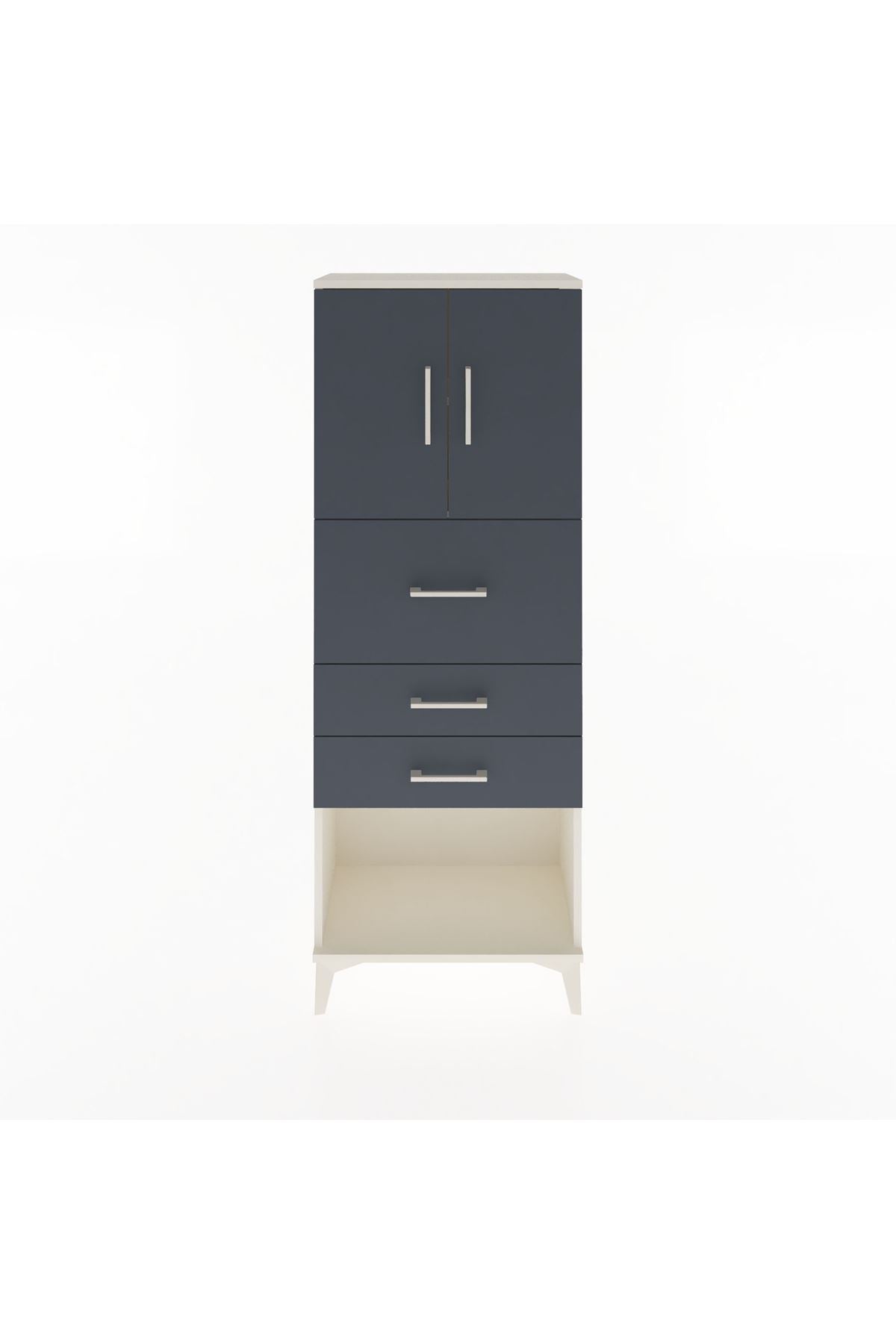 Arges Dolap 2 Raflı 3 Çekmeceli 2 Kapaklı 60x30x163 - S20M057V2A