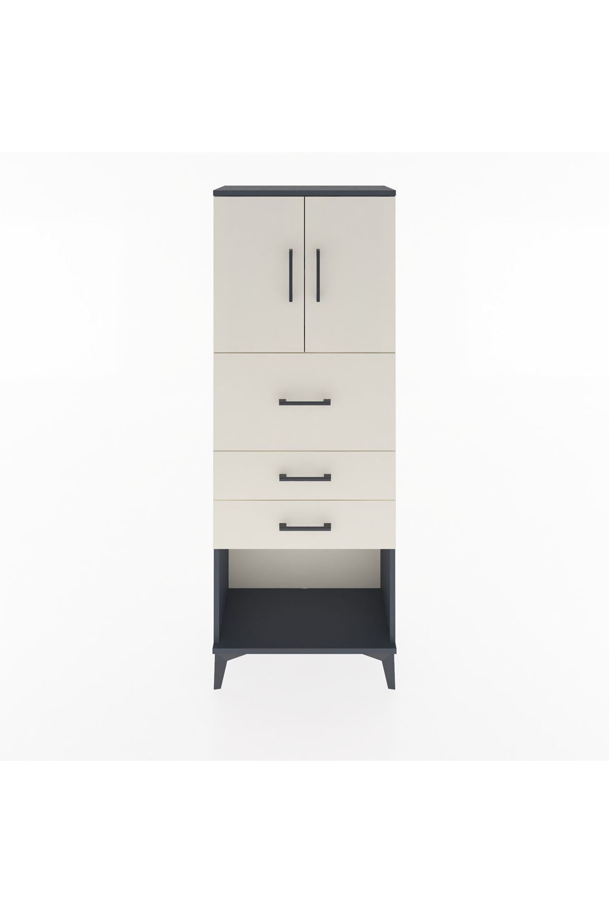 Arges Dolap 2 Raflı 3 Çekmeceli 2 Kapaklı 60x30x163 - S20M057V4A