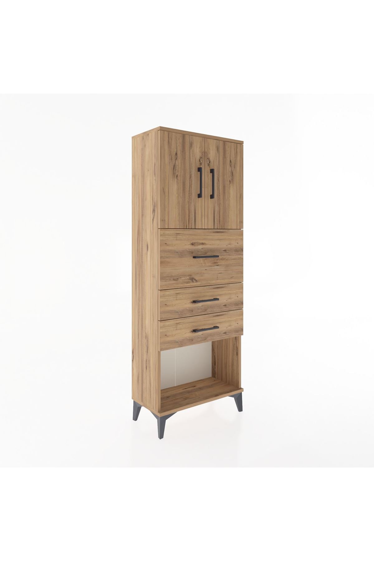 Arges Dolap 2 Raflı 3 Çekmeceli 2 Kapaklı 60x30x163 - S20M057V9A