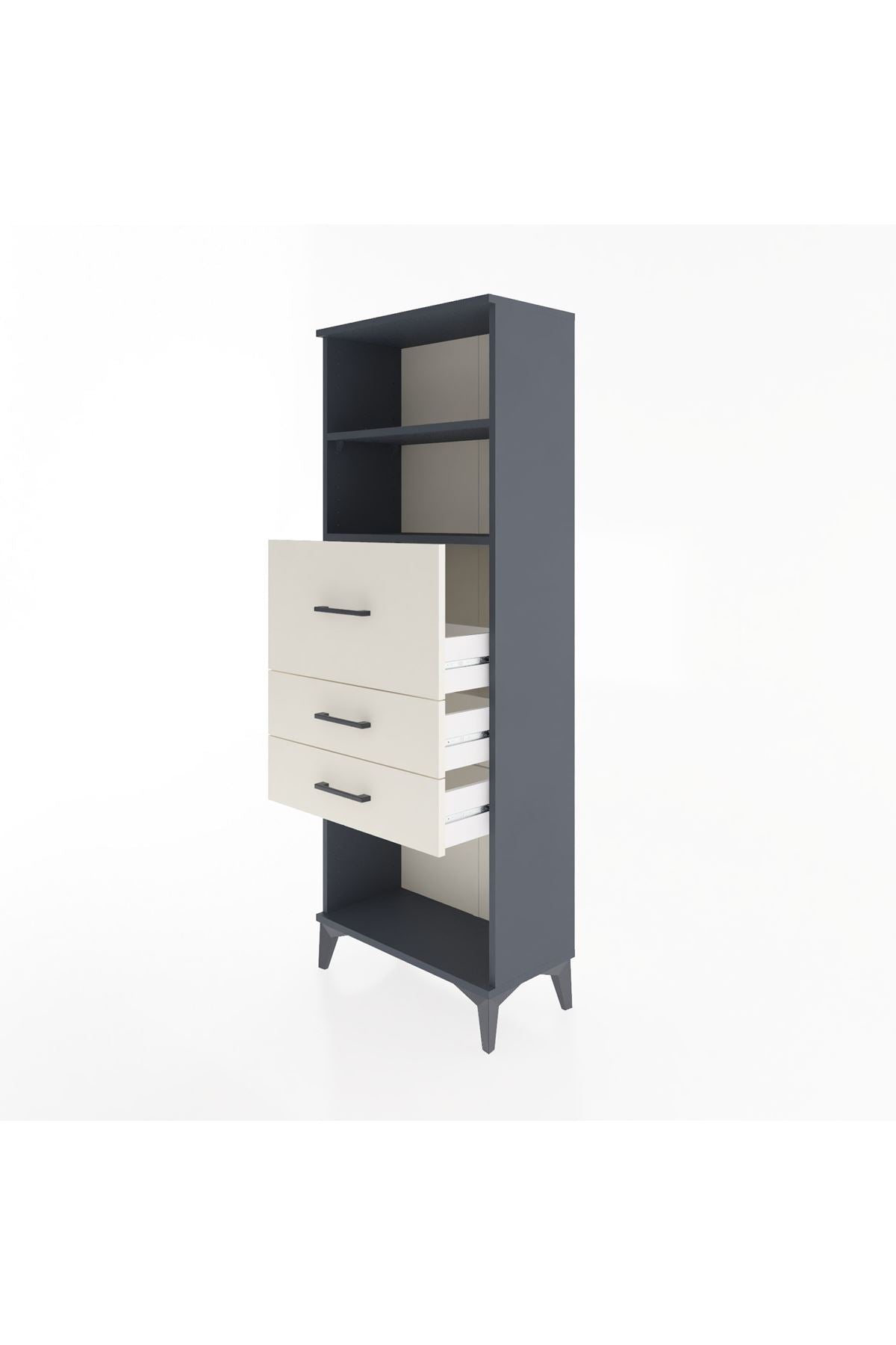 Arges Dolap 2 Raflı 3 Çekmeceli 60x30x163 - S20M058V4A