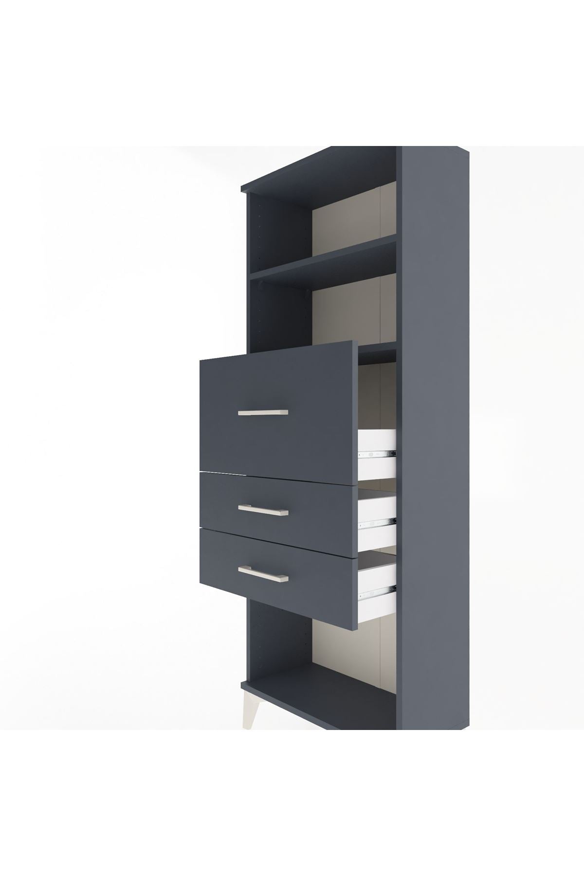 Arges Dolap 2 Raflı 3 Çekmeceli 60x30x163 - S20M058V5A