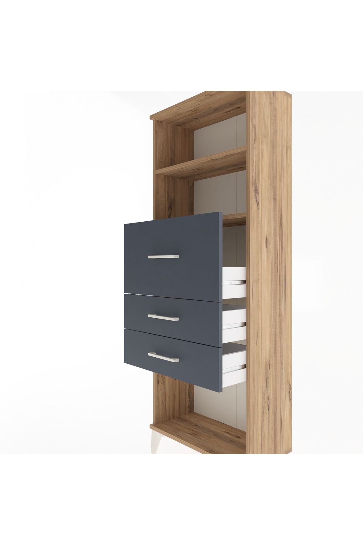Arges Dolap 2 Raflı 3 Çekmeceli 60x30x163 - S20M058V8A