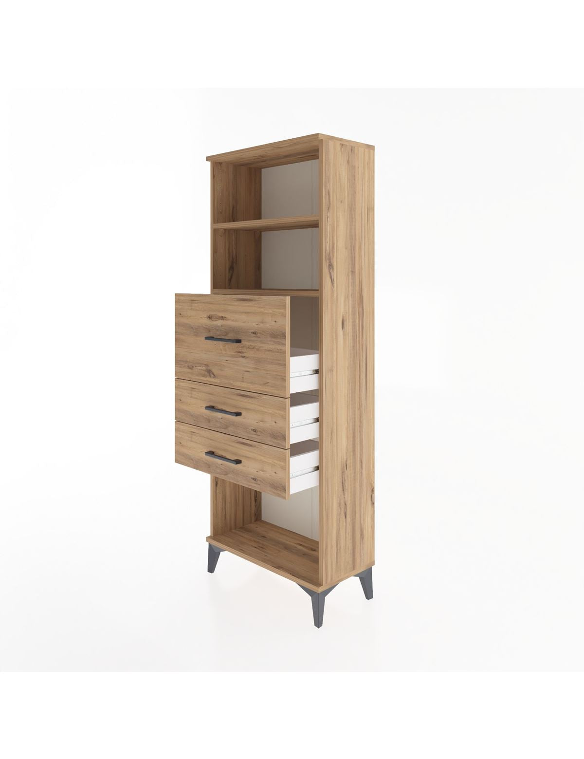 Arges Dolap 2 Raflı 3 Çekmeceli 60x30x163 - S20M058V9A