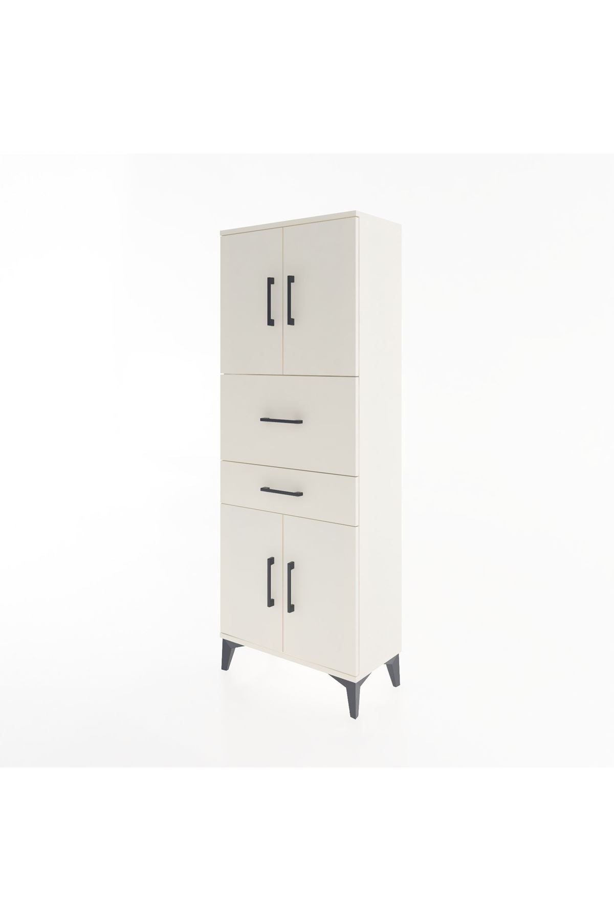 Arges Dolap 3 Raflı 2 Çekmeceli 4 Kapaklı 60x30x163 - S20M059V1A