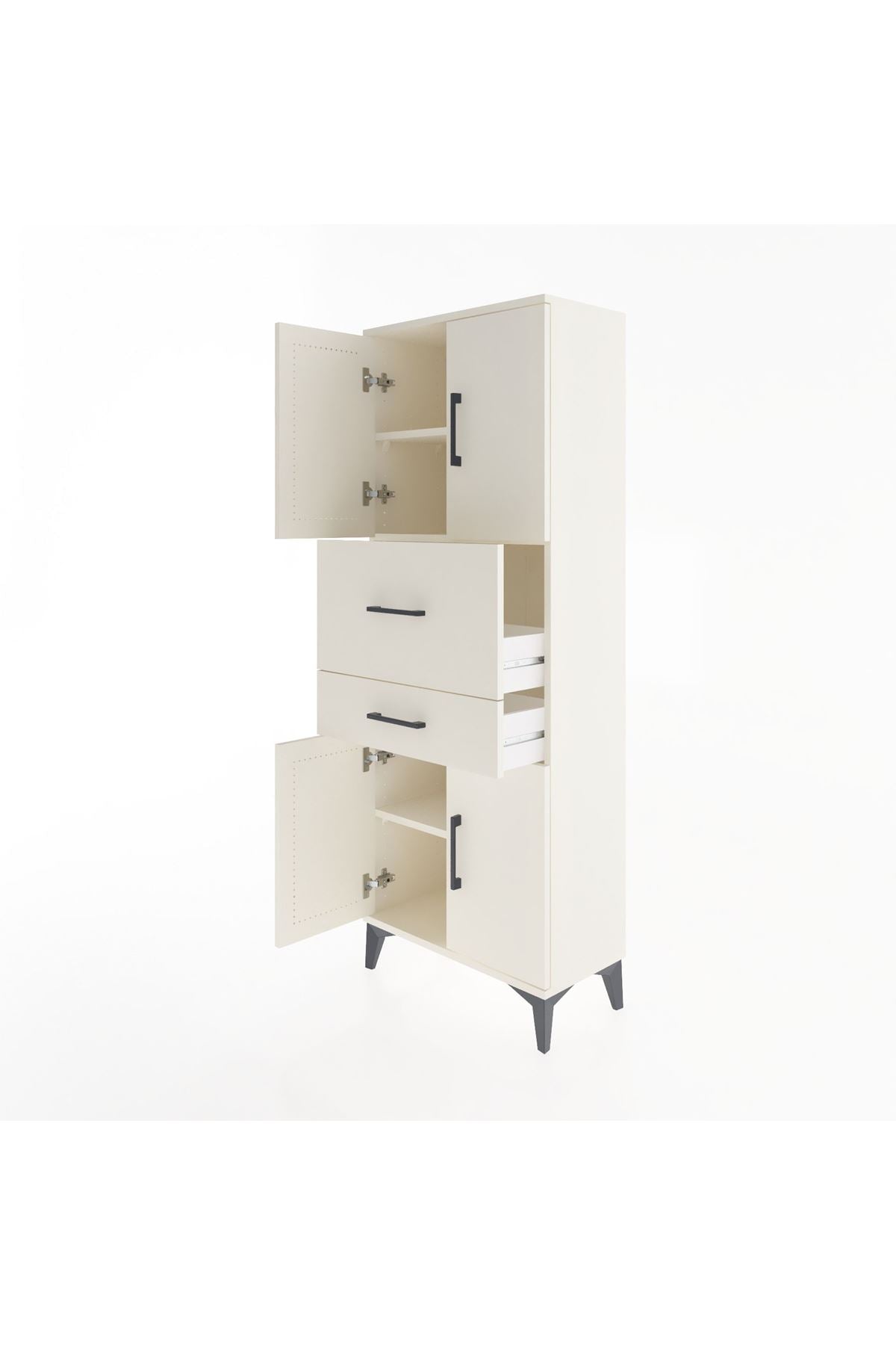 Arges Dolap 3 Raflı 2 Çekmeceli 4 Kapaklı 60x30x163 - S20M059V1A