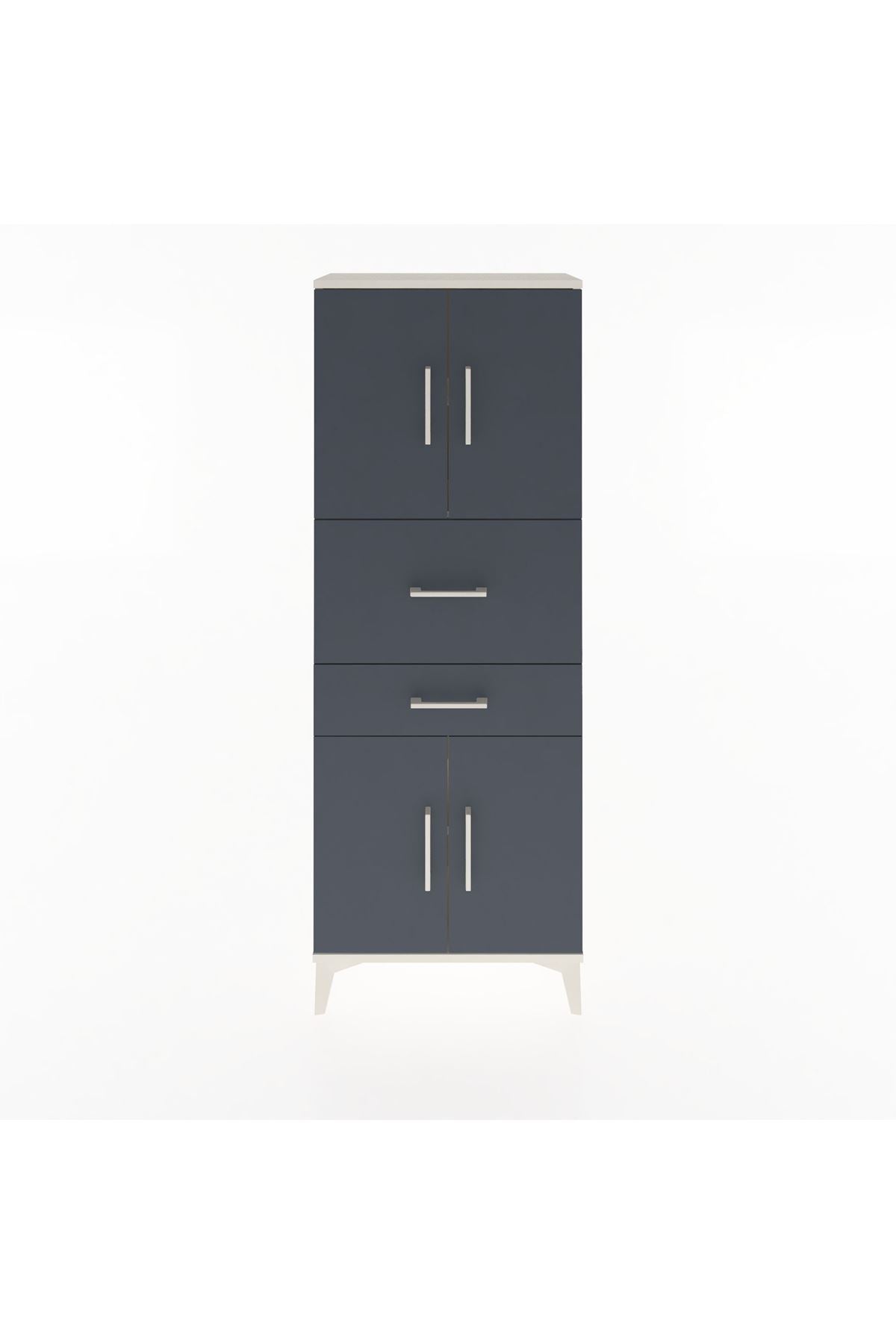 Arges Dolap 3 Raflı 2 Çekmeceli 4 Kapaklı 60x30x163 - S20M059V2A
