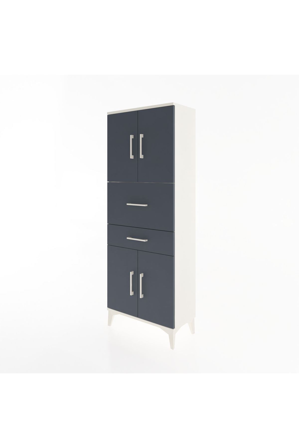 Arges Dolap 3 Raflı 2 Çekmeceli 4 Kapaklı 60x30x163 - S20M059V2A