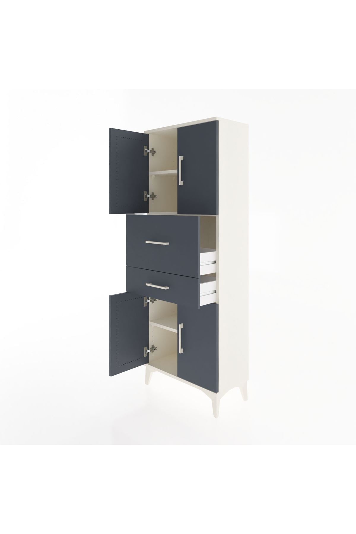 Arges Dolap 3 Raflı 2 Çekmeceli 4 Kapaklı 60x30x163 - S20M059V2A