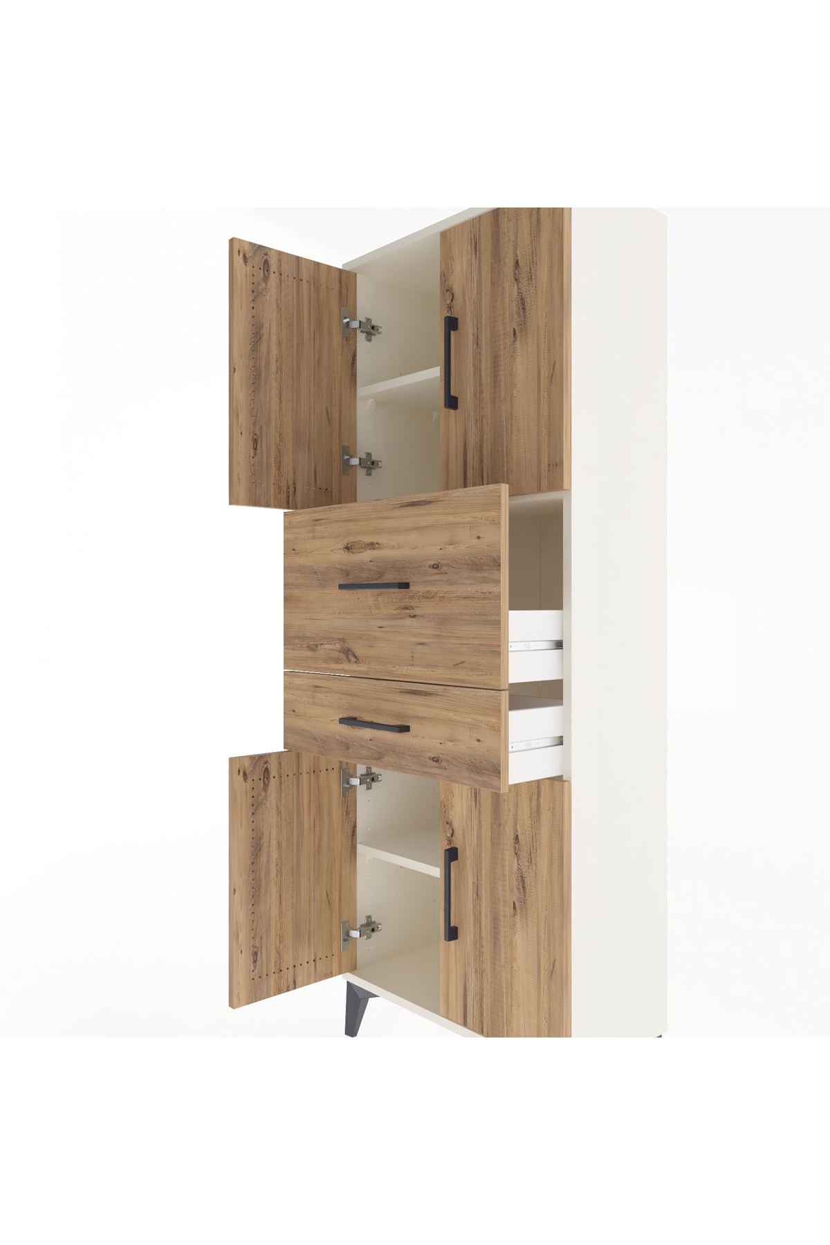Arges Dolap 3 Raflı 2 Çekmeceli 4 Kapaklı 60x30x163 - S20M059V3A
