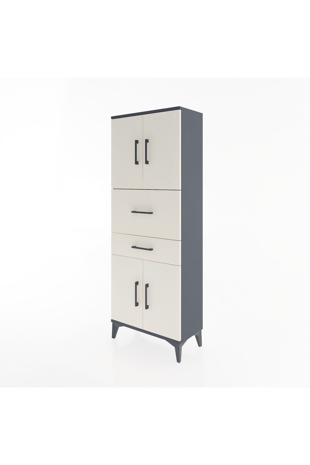 Arges Dolap 3 Raflı 2 Çekmeceli 4 Kapaklı 60x30x163 - S20M059V4A