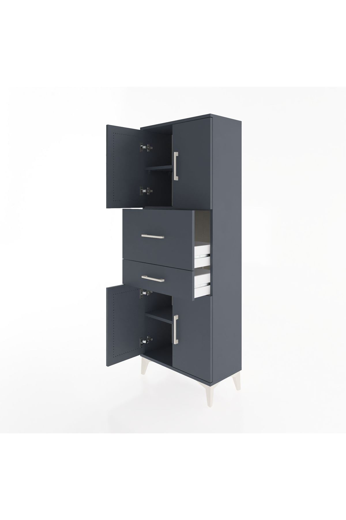 Arges Dolap 3 Raflı 2 Çekmeceli 4 Kapaklı 60x30x163 - S20M059V5A