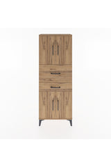 Arges Dolap 3 Raflı 2 Çekmeceli 4 Kapaklı 60x30x163