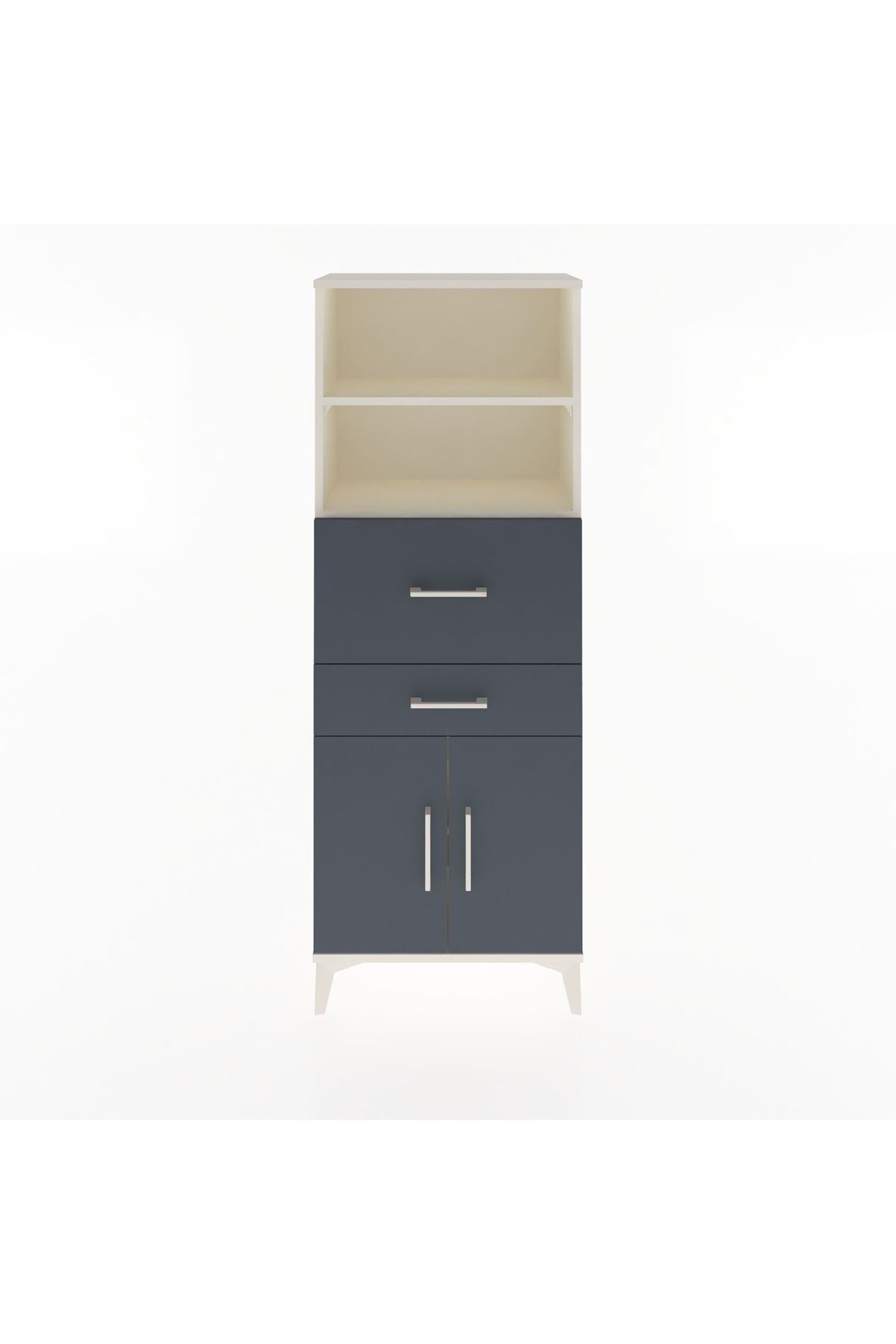 Arges Dolap 3 Raflı 2 Çekmeceli 2 Kapaklı 60x30x163 - S20M060V2A