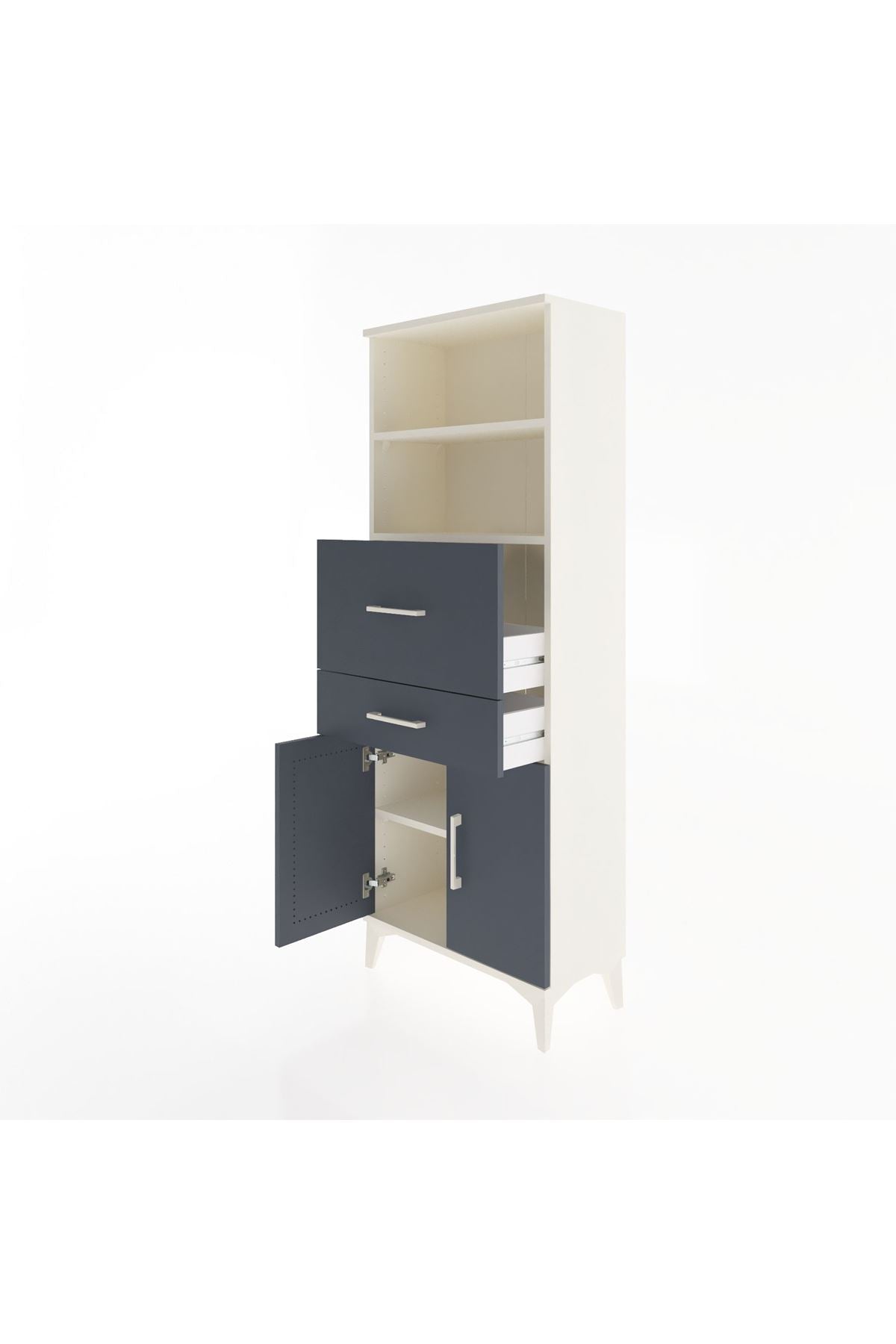 Arges Dolap 3 Raflı 2 Çekmeceli 2 Kapaklı 60x30x163 - S20M060V2A