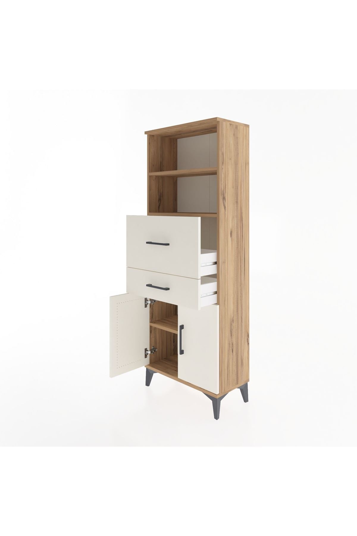 Arges Dolap 3 Raflı 2 Çekmeceli 2 Kapaklı 60x30x163 - S20M060V7A