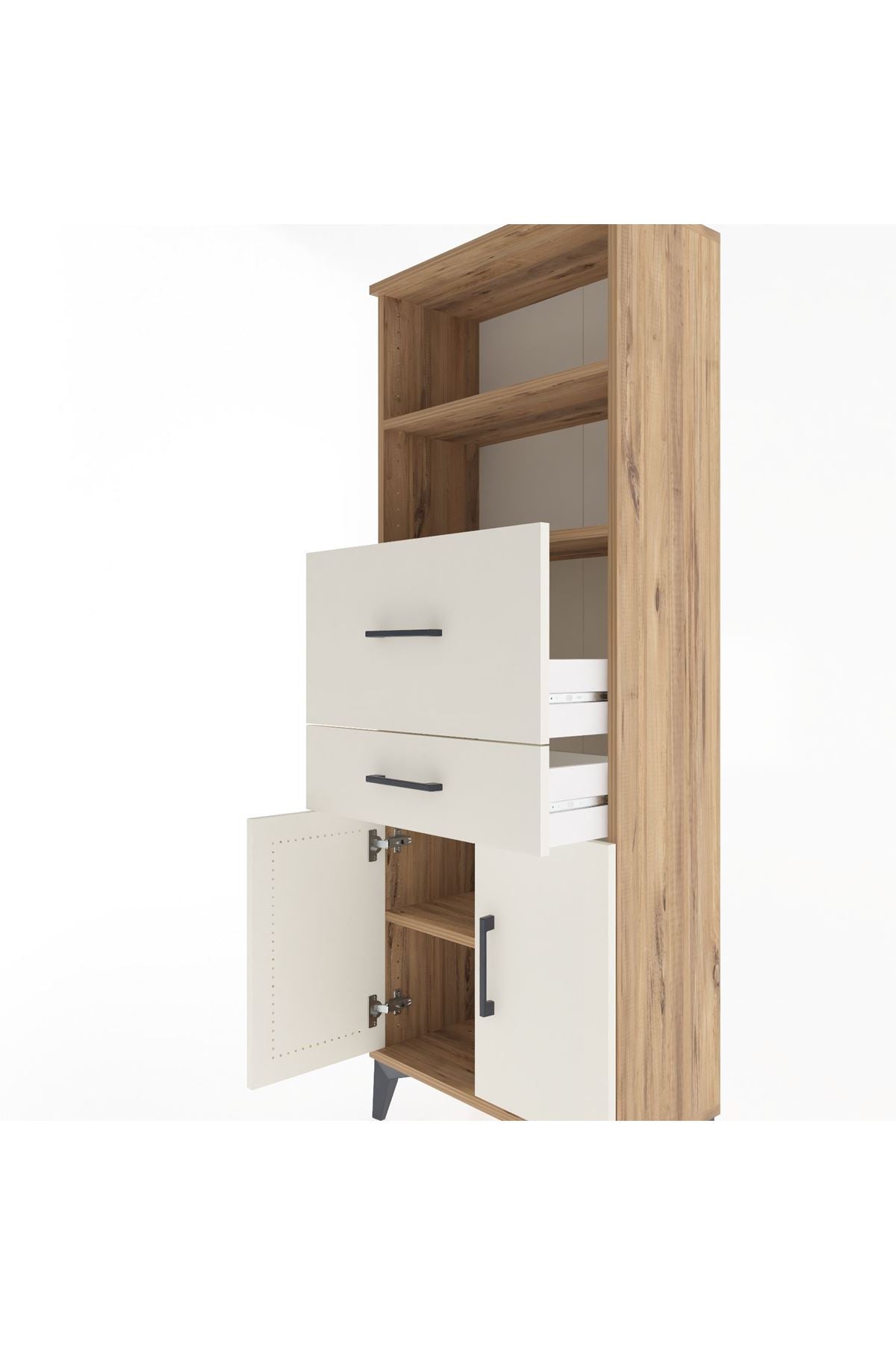 Arges Dolap 3 Raflı 2 Çekmeceli 2 Kapaklı 60x30x163 - S20M060V7A