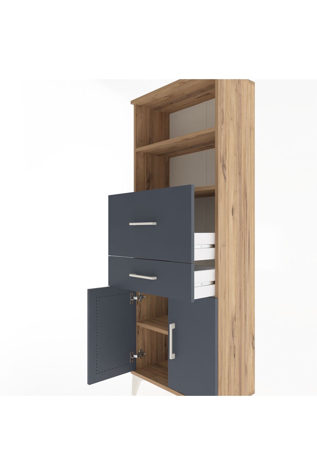 Arges Dolap 3 Raflı 2 Çekmeceli 2 Kapaklı 60x30x163 - S20M060V8A