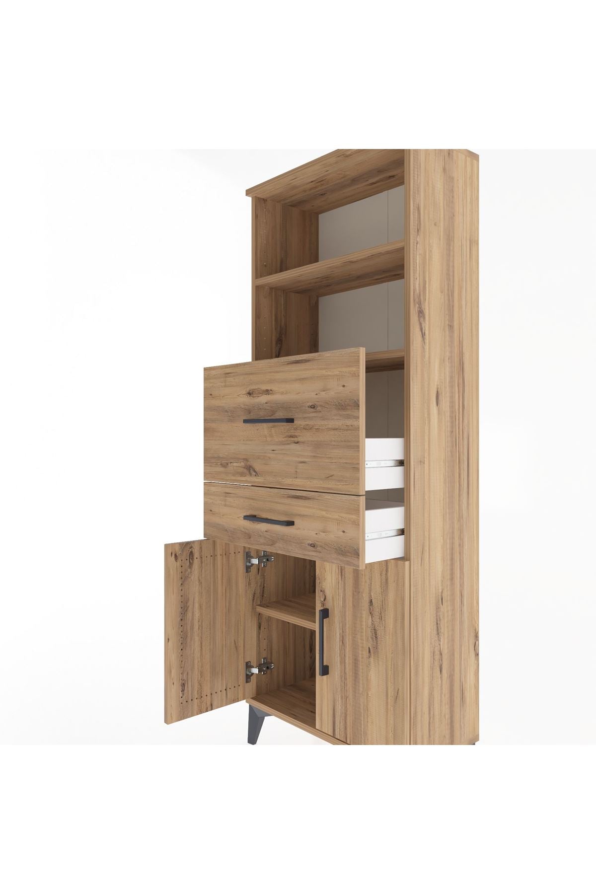 Arges Dolap 3 Raflı 2 Çekmeceli 2 Kapaklı 60x30x163 - S20M060V9A