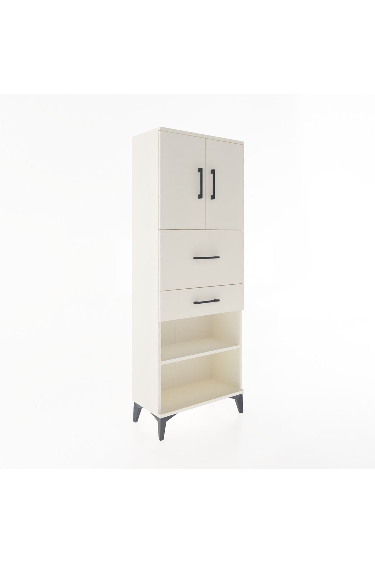 Arges Dolap 3 Raflı 2 Çekmeceli 2 Kapaklı 60x30x163 - S20M061V1A