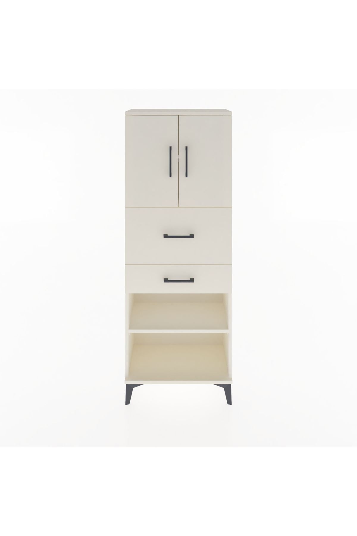 Arges Dolap 3 Raflı 2 Çekmeceli 2 Kapaklı 60x30x163 - S20M061V1A
