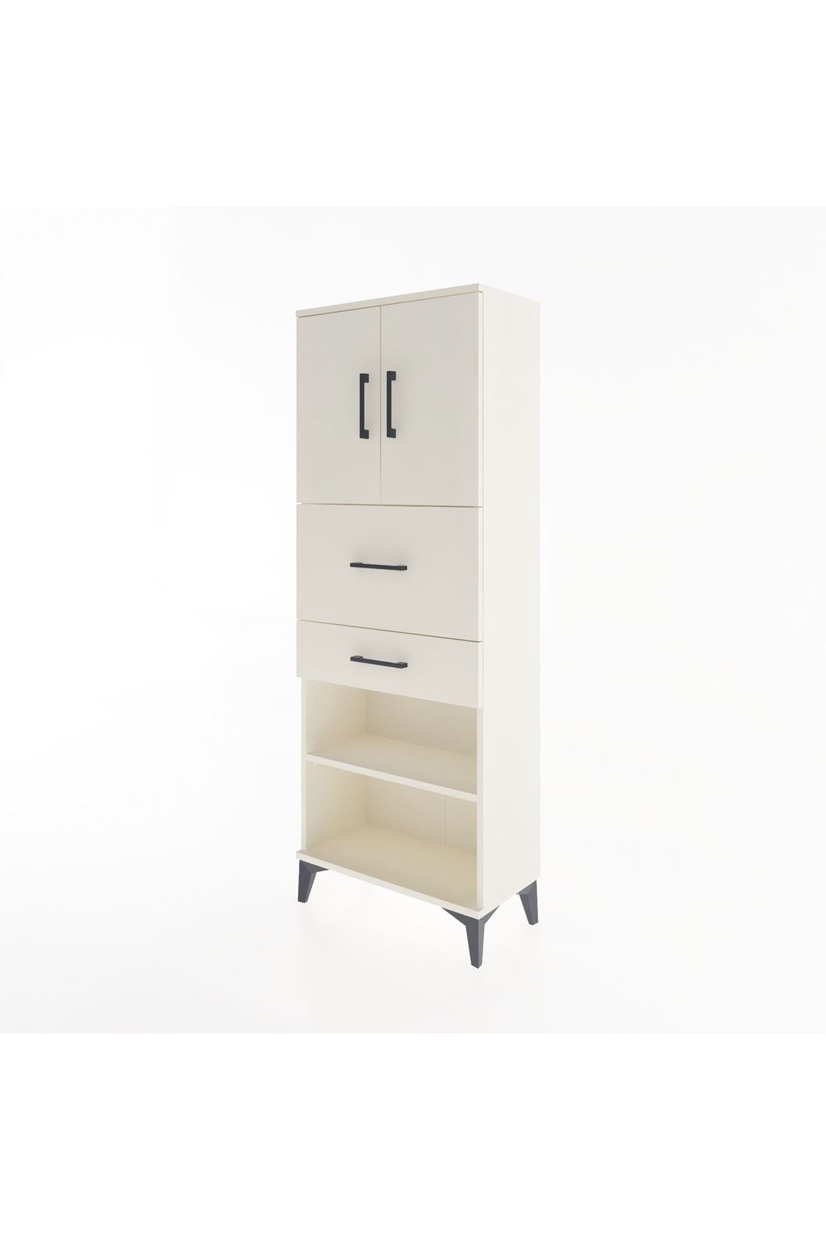 Arges Dolap 3 Raflı 2 Çekmeceli 2 Kapaklı 60x30x163 - S20M061V1A
