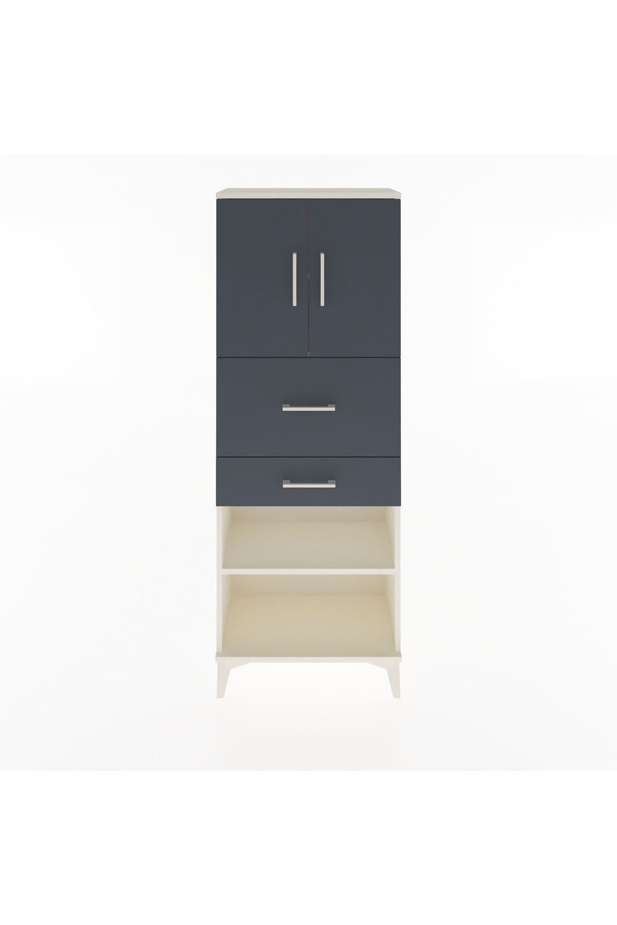 Arges Dolap 3 Raflı 2 Çekmeceli 2 Kapaklı 60x30x163 - S20M061V2A