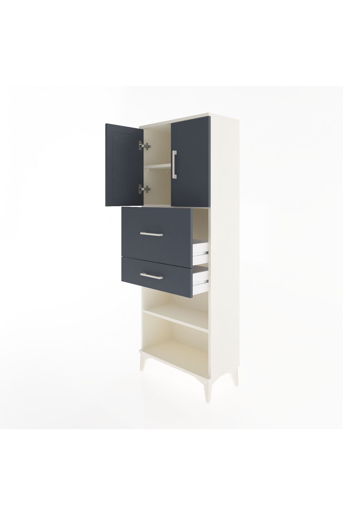 Arges Dolap 3 Raflı 2 Çekmeceli 2 Kapaklı 60x30x163 - S20M061V2A