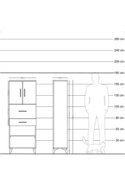 Arges Dolap 3 Raflı 2 Çekmeceli 2 Kapaklı 60x30x163 - S20M061V2A