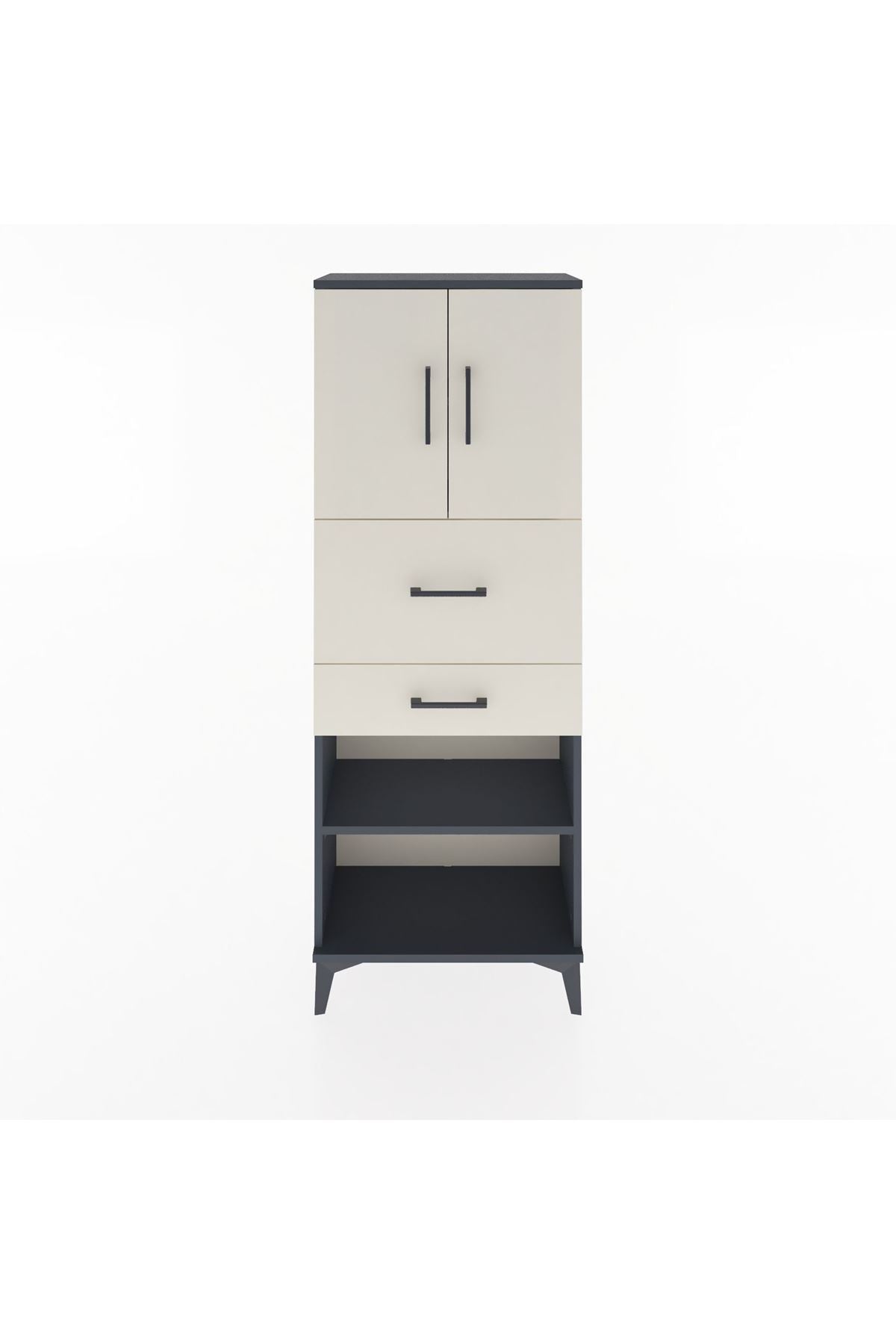 Arges Dolap 3 Raflı 2 Çekmeceli 2 Kapaklı 60x30x163 - S20M061V4A