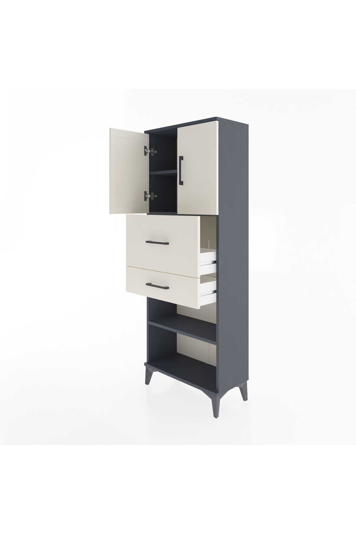Arges Dolap 3 Raflı 2 Çekmeceli 2 Kapaklı 60x30x163 - S20M061V4A