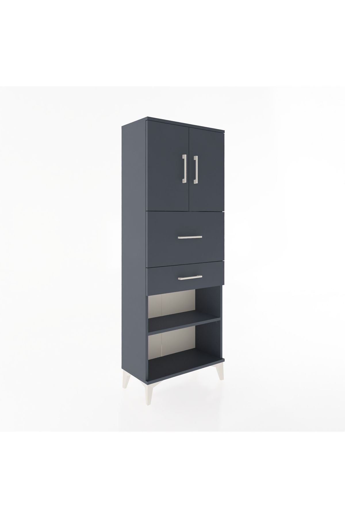 Arges Dolap 3 Raflı 2 Çekmeceli 2 Kapaklı 60x30x163 - S20M061V5A