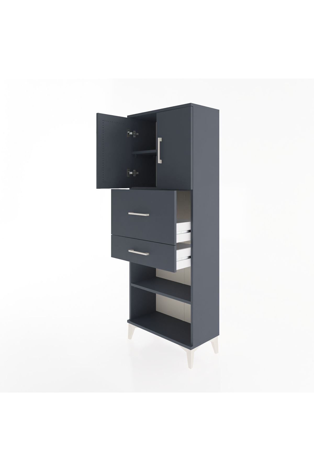 Arges Dolap 3 Raflı 2 Çekmeceli 2 Kapaklı 60x30x163 - S20M061V5A