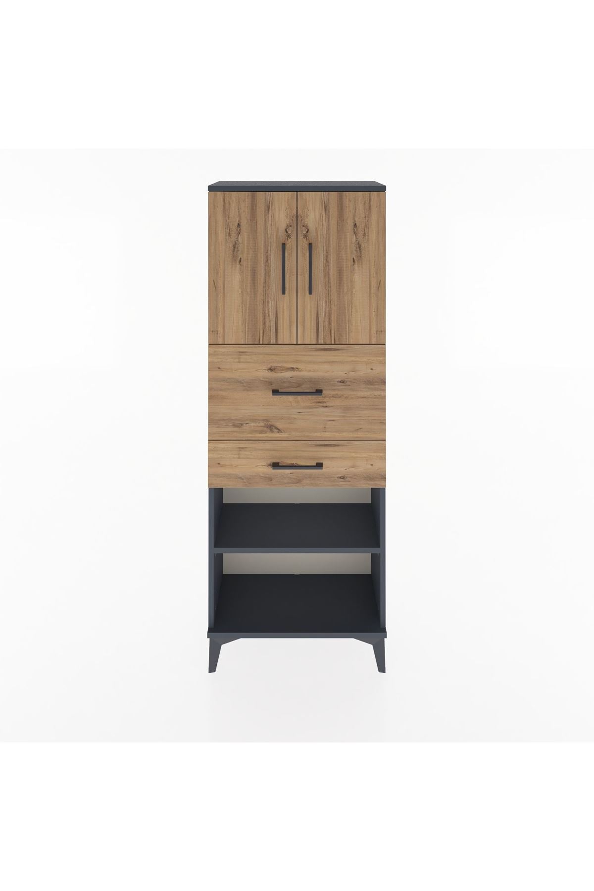 Arges Dolap 3 Raflı 2 Çekmeceli 2 Kapaklı 60x30x163 - S20M061V6A