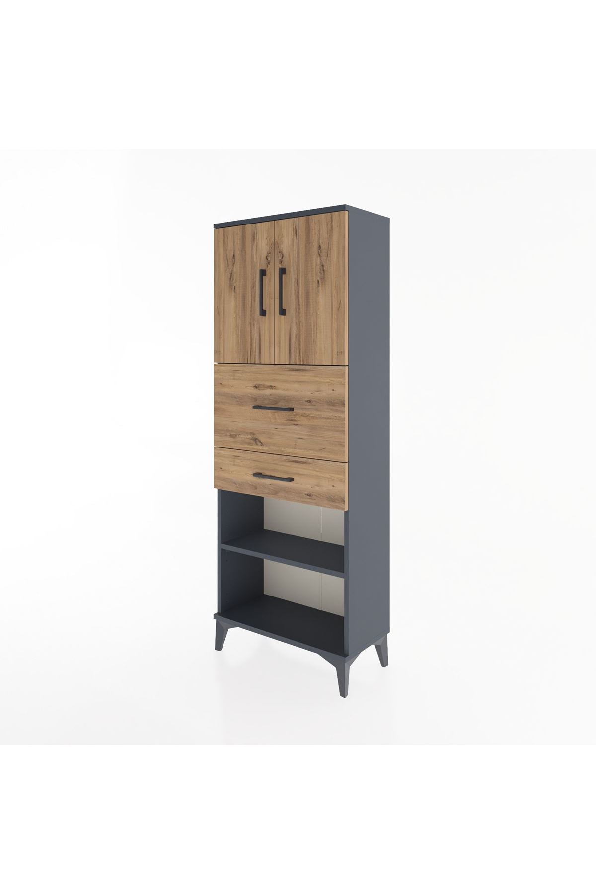 Arges Dolap 3 Raflı 2 Çekmeceli 2 Kapaklı 60x30x163 - S20M061V6A